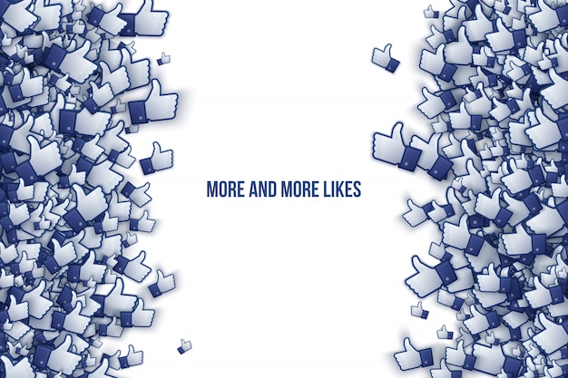 Facebook 3d vector like hand icons art illustration