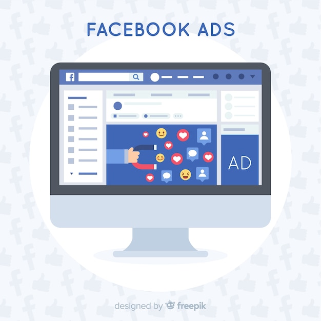 Facebook ads flat background