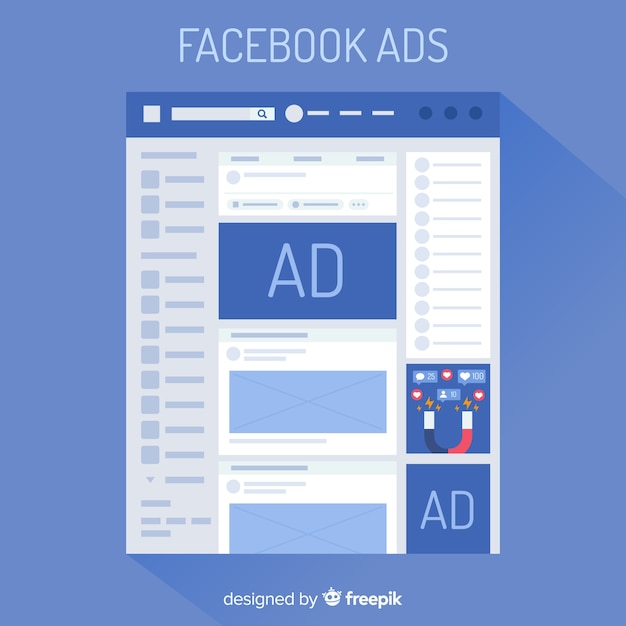 Facebook-advertenties platte achtergrond