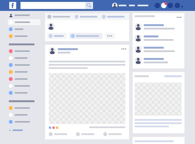 Sfondo della cornice dell'app di facebook. modello di progettazione di facebook