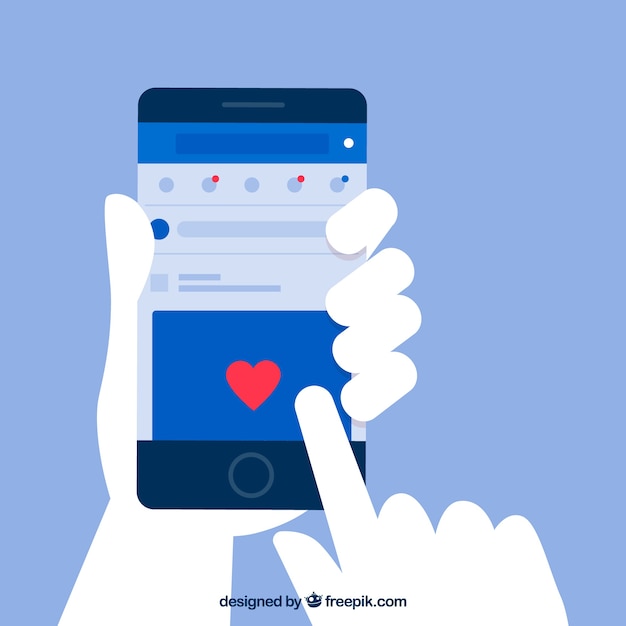 Facebook-app-interface met minimalistisch ontwerp