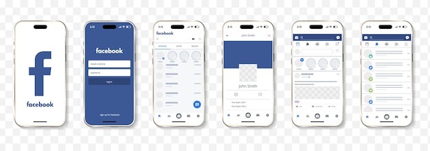 影付きの画面 Iphone スマートフォンの Facebook アプリ。 Facebook テンプレート