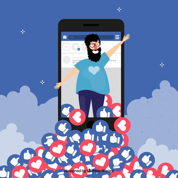 キャラクター、ハート、好きなFacebookの背景