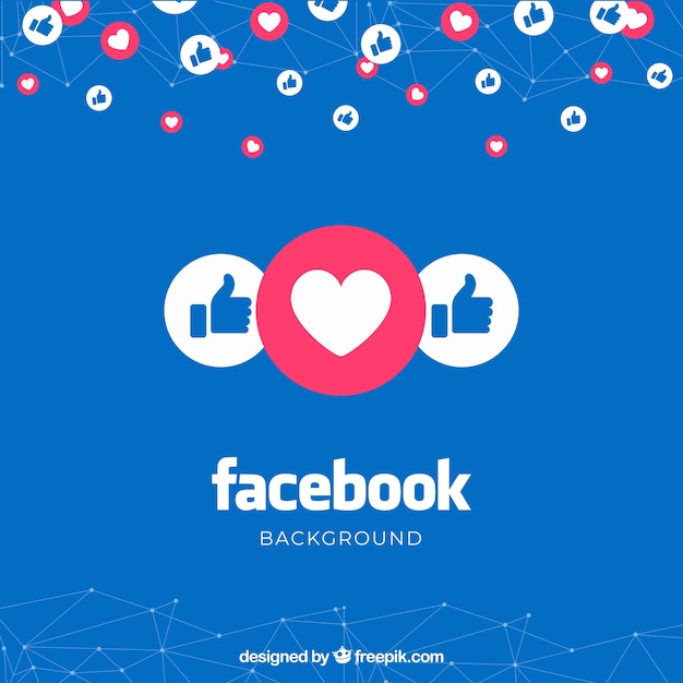 Facebook background with likes and hearts