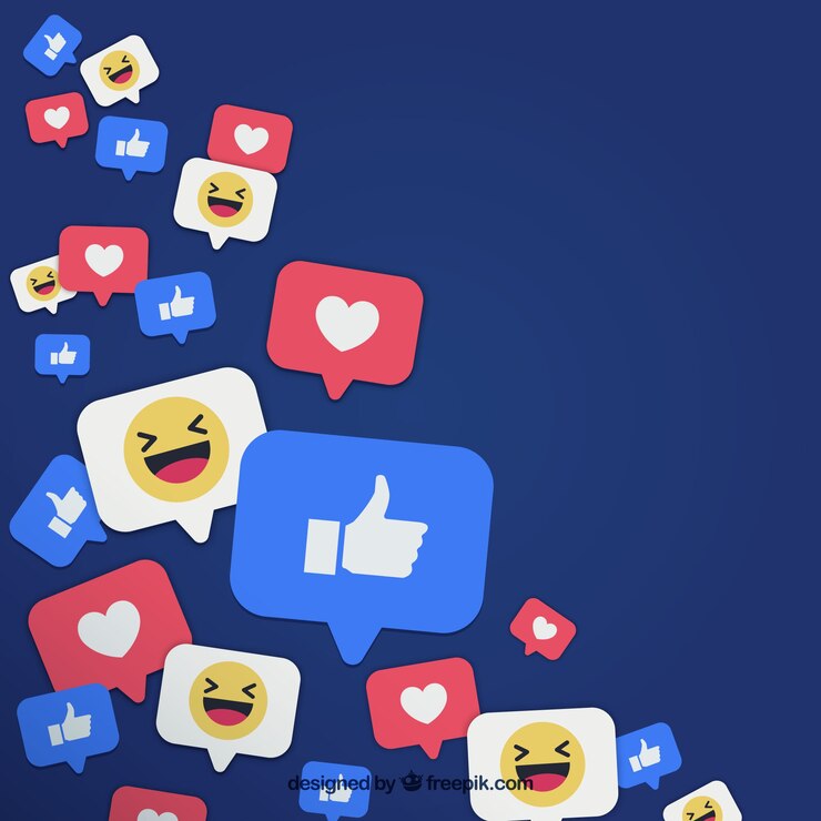 Вектор facebook фон с симпатиями и сердцами