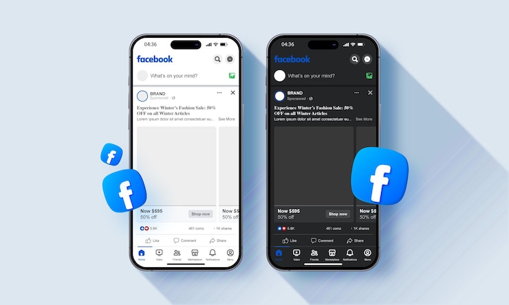 Vector facebook carousel ad post template layout mockup