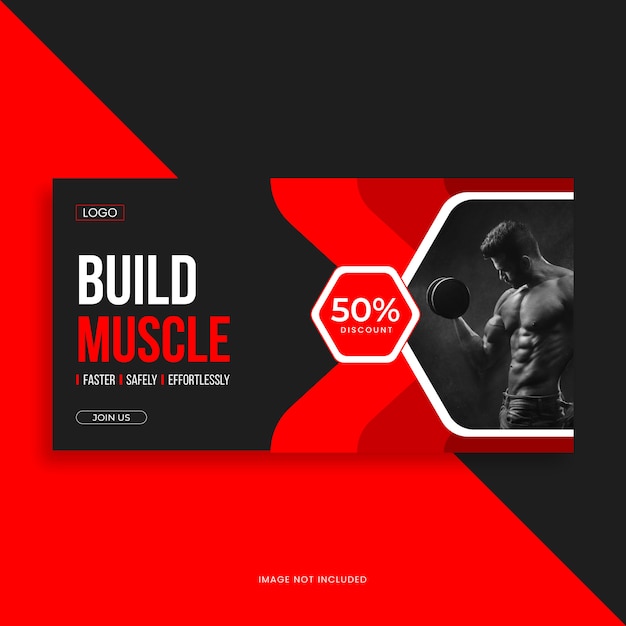 Facebook cover banner template for fitness and gym