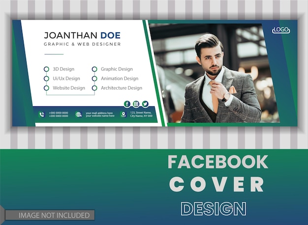 Vettore design della copertina di facebook dribbble