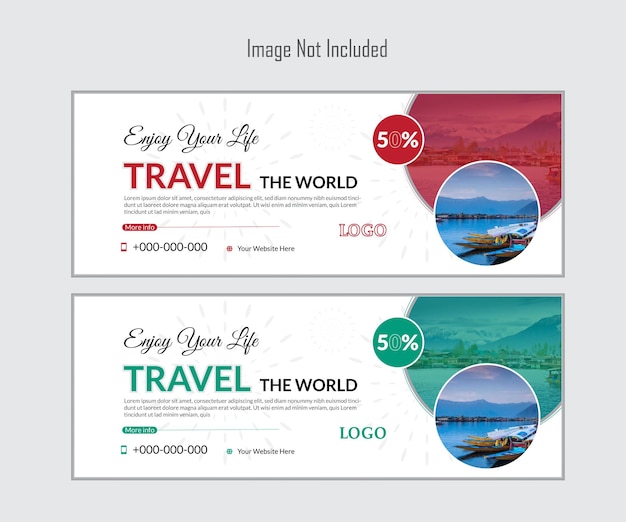 Vector facebook cover design for travel agency