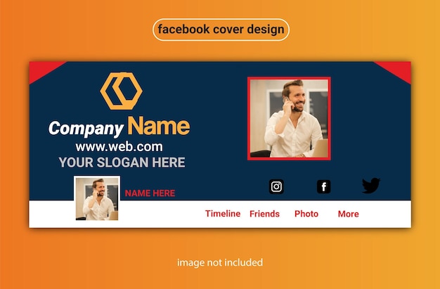 A facebook cover design with a man on it