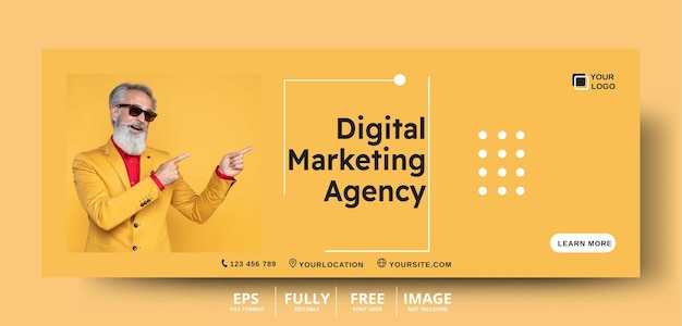 Vector facebook cover for digital marketing agency