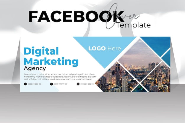 Vector facebook cover for grow your business 2024 new cover design template