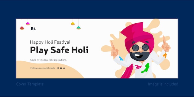 Facebook cover of happy Holi festival play safe Holi page