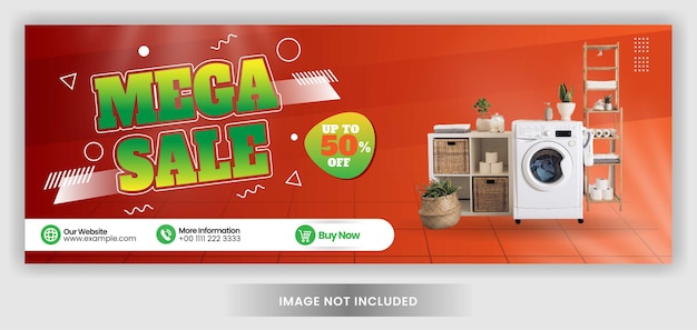Vector facebook cover home appliances  template for social media banner layout