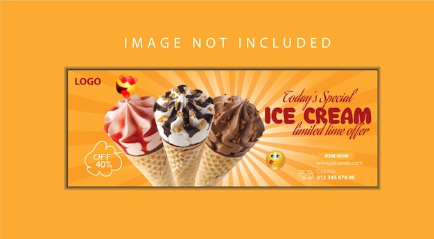 Vector facebook cover ice-cream design template