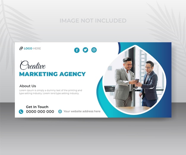 Facebook cover photo web page for a marketing agency with a picture of two men