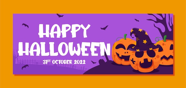 Vector facebook cover pumpkin halloween template