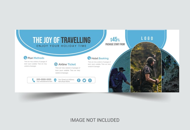 Facebook-cover sjabloon voor reizen en toerisme