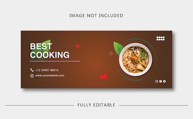 facebook cover template for cooking or food