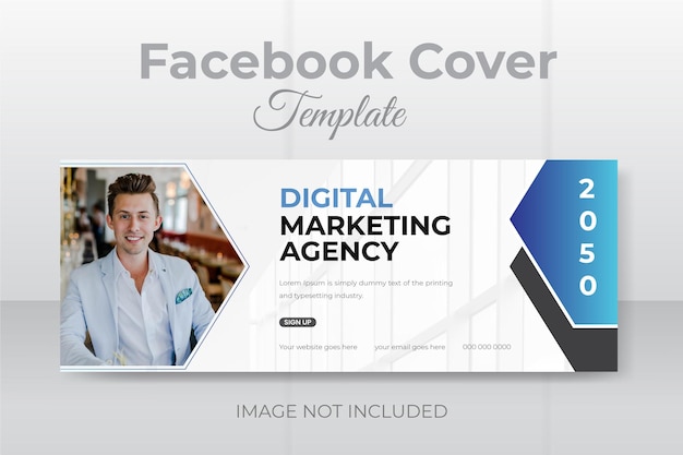 Vector a facebook cover template for a digital marketing agency