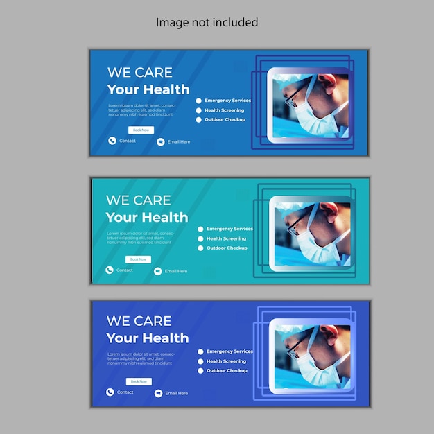 벡터 doctor's facebook 표지 템플릿