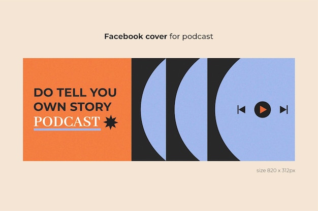 Vector facebook cover template podcast