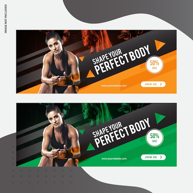 Vector facebook-cover voor fitness, sociale media na banner