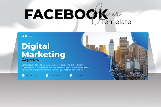 Vector facebook cover voor grow your business 2024 nieuwe omslagontwerp sjabloon