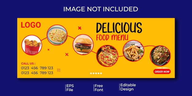 facebook food banner and food menu cover template