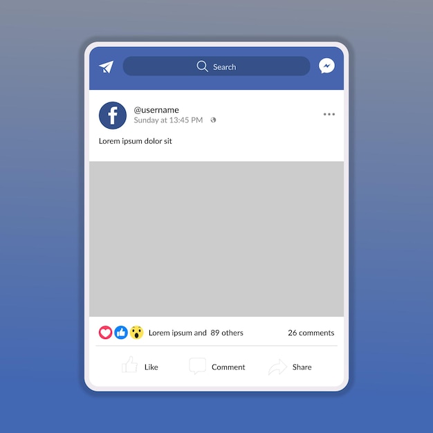 Facebook-frame met alle items