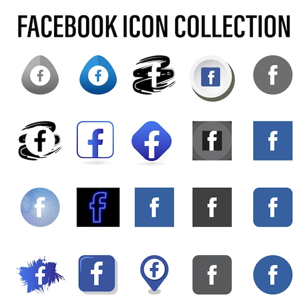 Collezione di icone di facebook