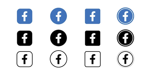 Facebook icon symbol collection