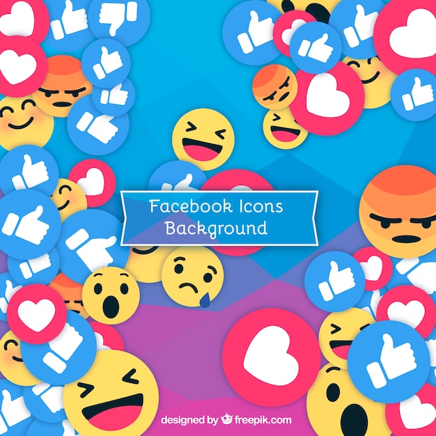 Vector facebook icons background with flat design