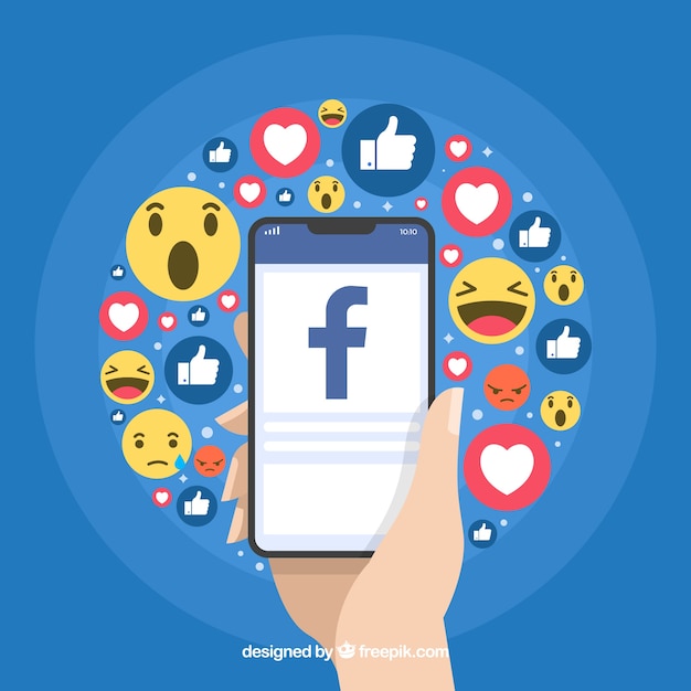 Vector facebook icons background with flat design