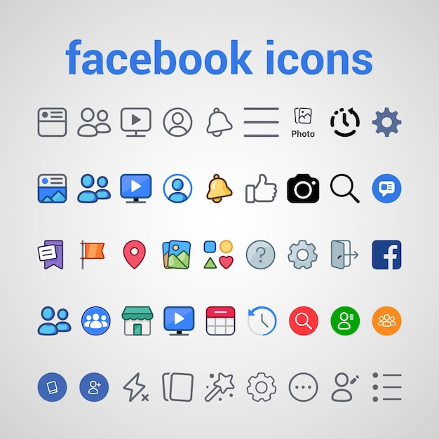 ベクトル facebookのアイコン