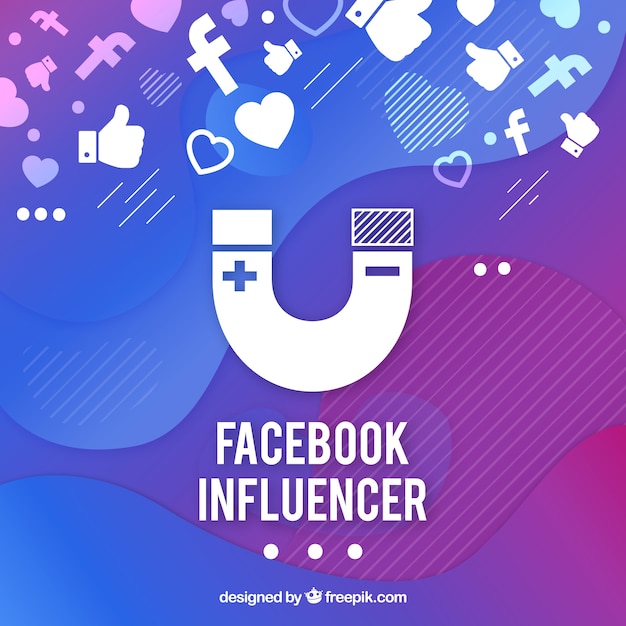 Vector facebook influencer background in gradient colors