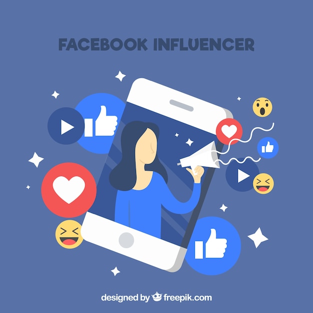 Vettore sfondo di influencer di facebook