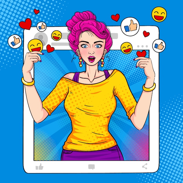 Facebook influencer woman pop art