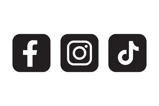 Facebook, instagram en tiktok-pictogram