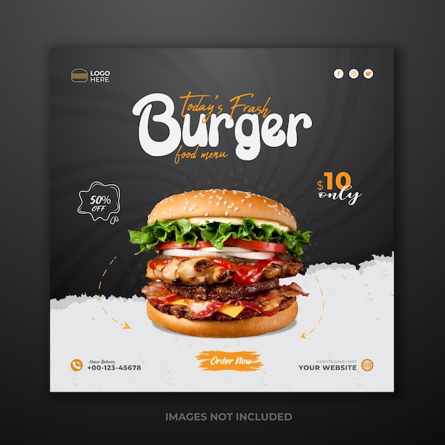 Facebook Instagram food post social media template