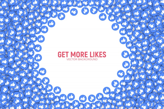 Facebook Like Icons 3D Conceptual Abstract Background