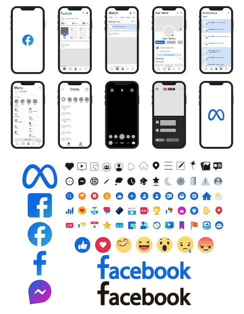 Vector facebook-logo ondertekenen sociale netwerkservice.