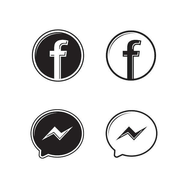 Vector facebook logo pictogrammenset