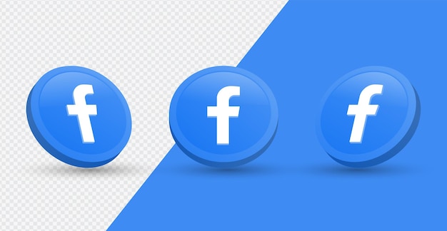 Facebook-logopictogram in moderne 3D-renderingcirkel voor pictogrammen voor sociale media of netwerklogo's