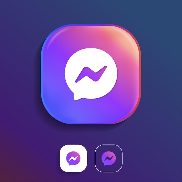 Vector facebook messenger logo in a modern 3d style
