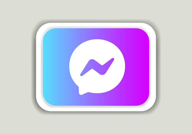 Vector facebook messenger logo sign symbol vector mobile apps online service icon social media app logo