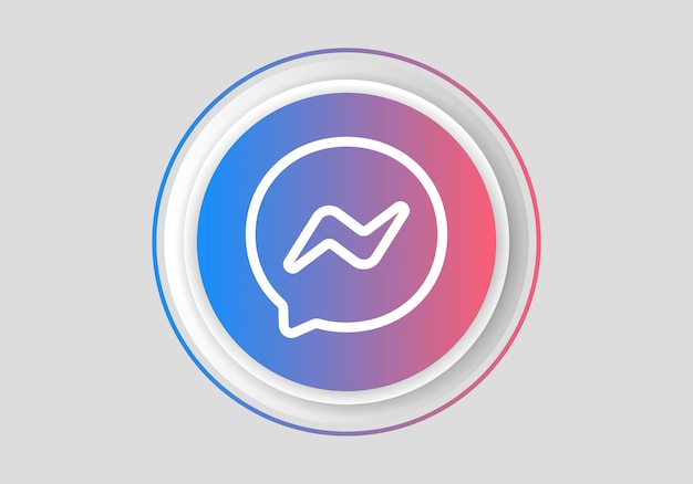 Facebook Messenger-logovector is een gestileerde weergave van het logo voor de populaire sociale media