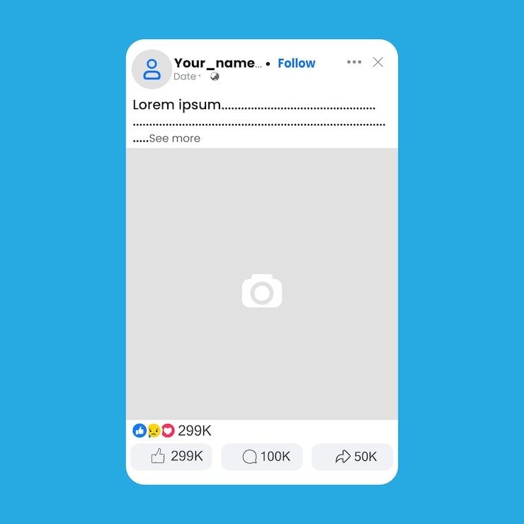 Vector facebook mobile post