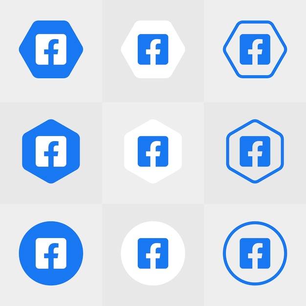Вектор Логотип социальной сети фейсбук