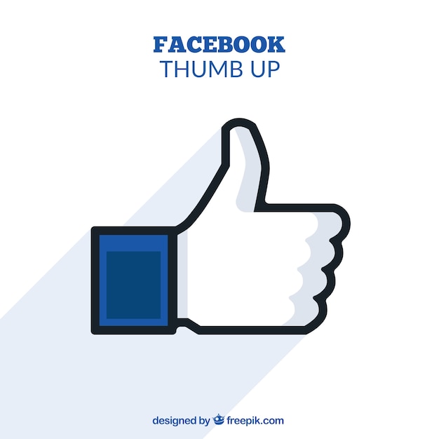 Facebook thumb up like background in flat style